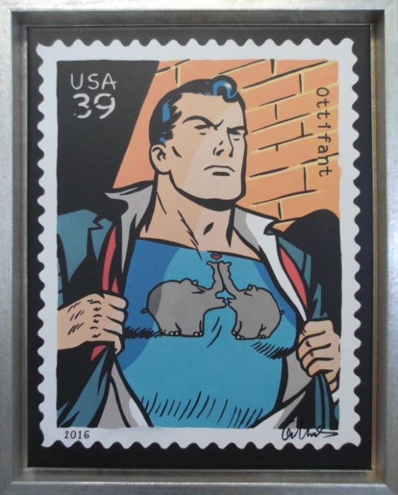 OTTO WAALKES: Superfant Clark Kent (Leinwanddruck)